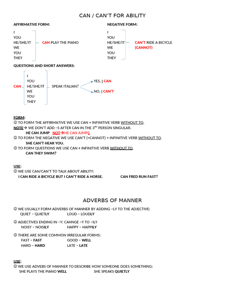 And Adverbs of Manner | PDF | Language Arts & Discipline