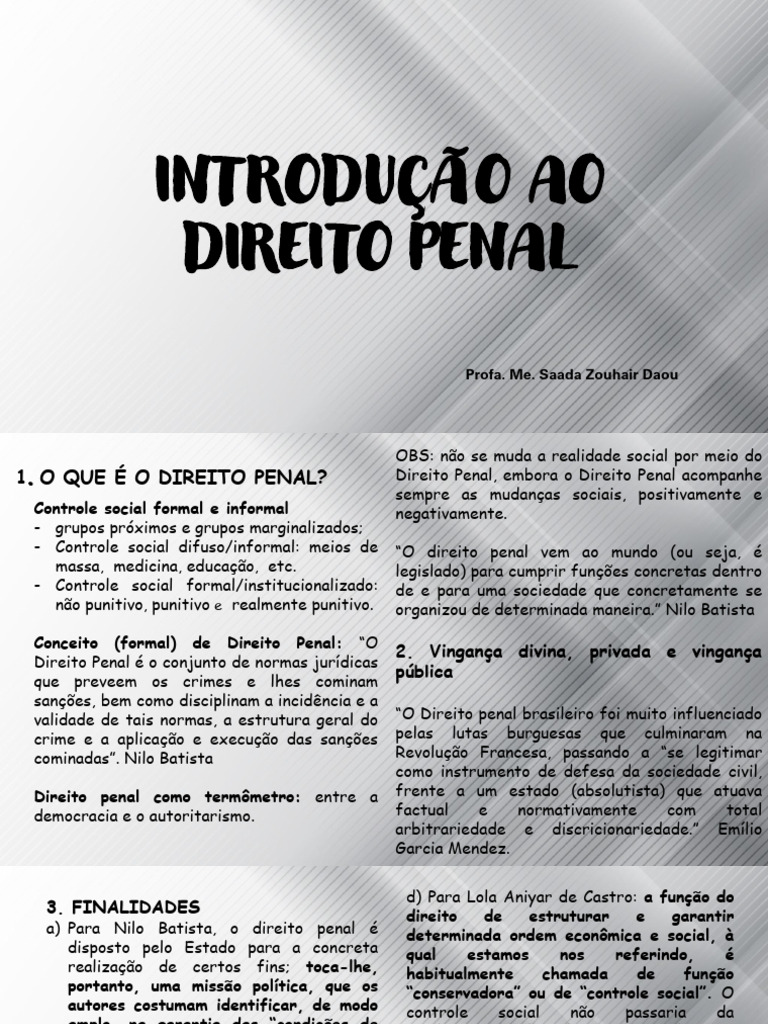 Aula 01 - Direito Penal I PDF | PDF | Direito Penal | Crimes