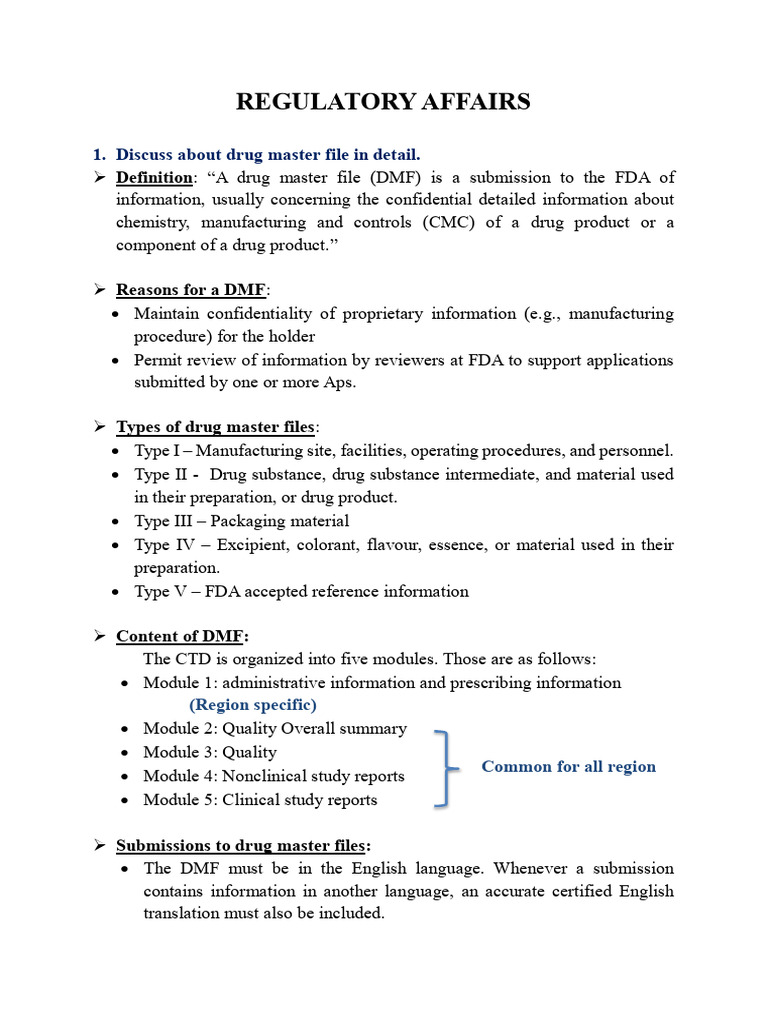 Module 3: Regulatory Affairs Overview | PDF | Generic Drug | Clinical Trial