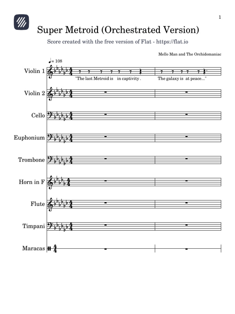 Super Metroid (Orchestrated Version) | PDF | Elementary Organology ...