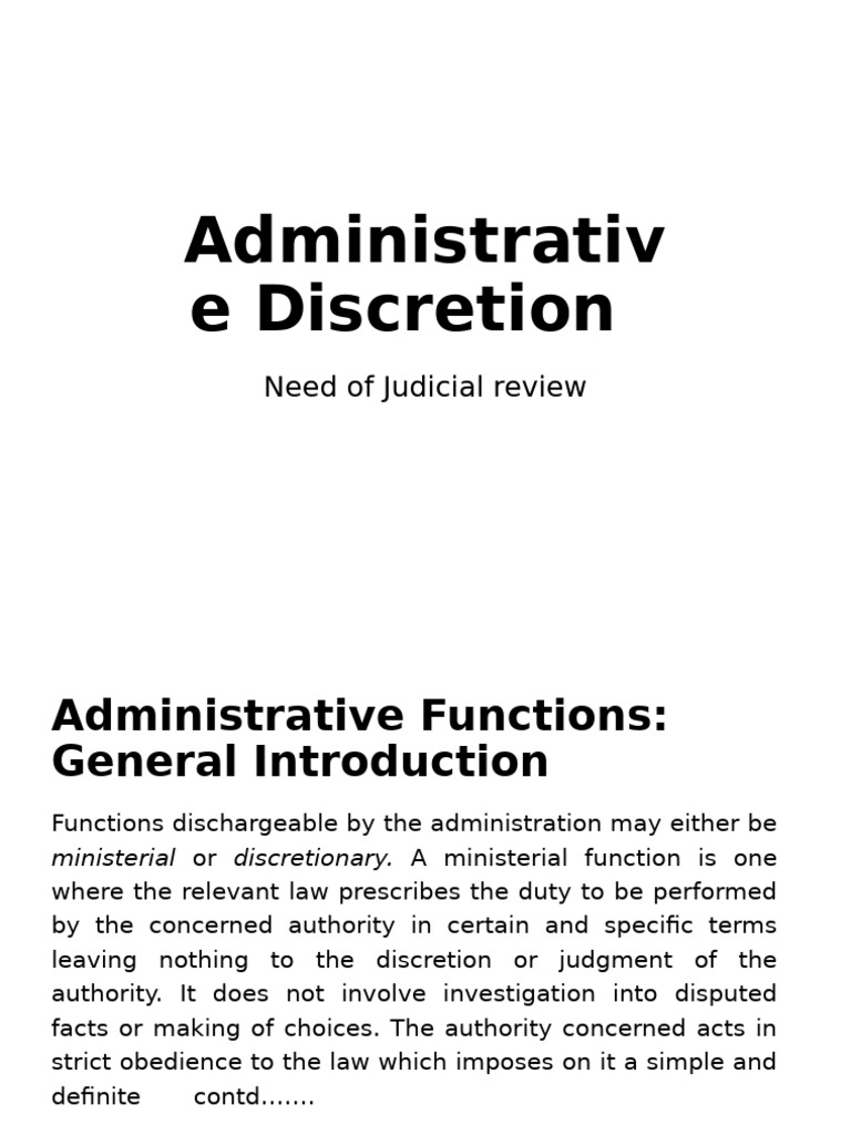 Administrative Discretion and Abuse of Power | PDF | Common Law | Justice