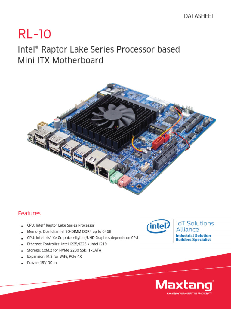 Intel® Raptor Lake Series Processor Based Mini ITX Motherboard | PDF ...