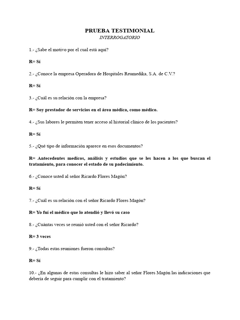 Testimonio Médico en Caso Legal | PDF | Jurisdicción | Testigo