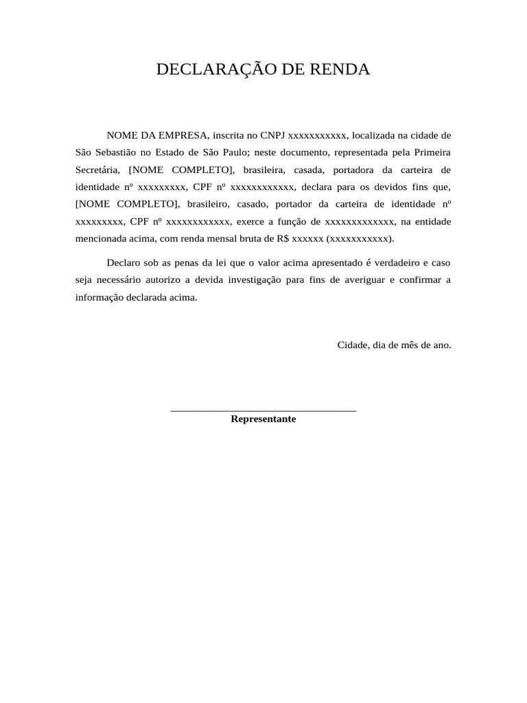 Declaração de Renda Simples | PDF | Direito