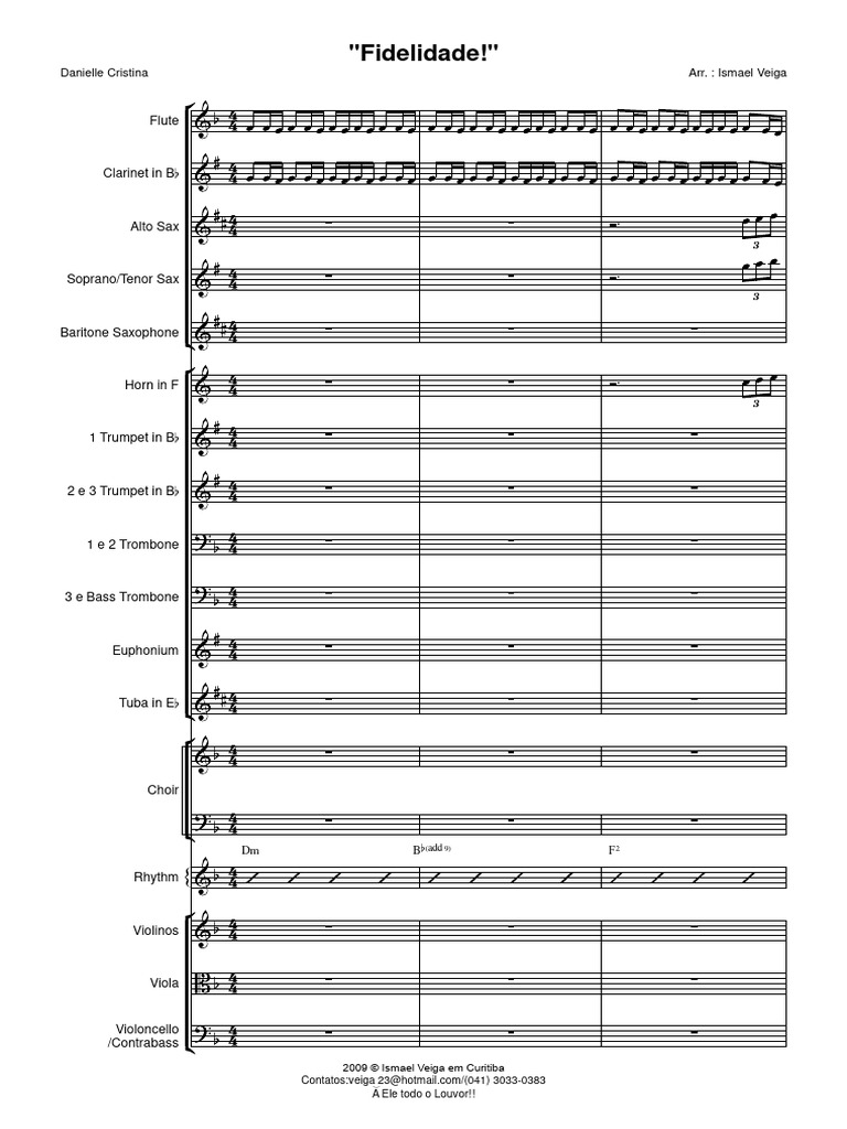 Fidelidade Danielle Cristina - Full Score | PDF | Orquestras | Instrumentos  musicais, image size:768x1024