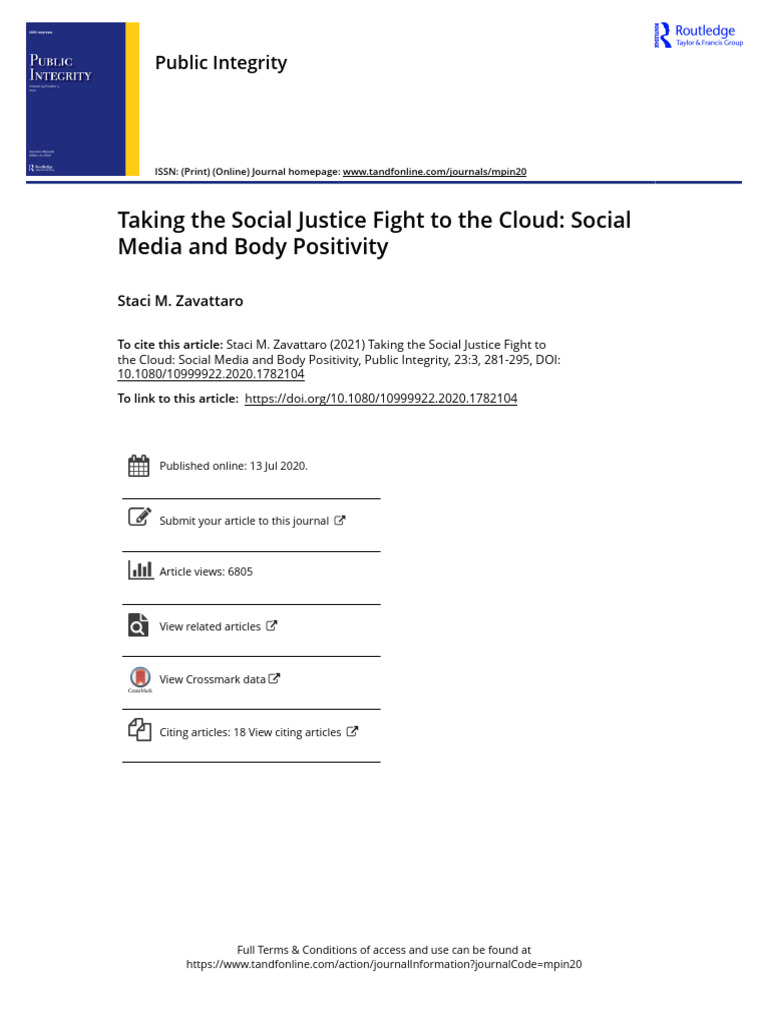 Taking The Social Justice Fight To The Cloud Social Media and Body