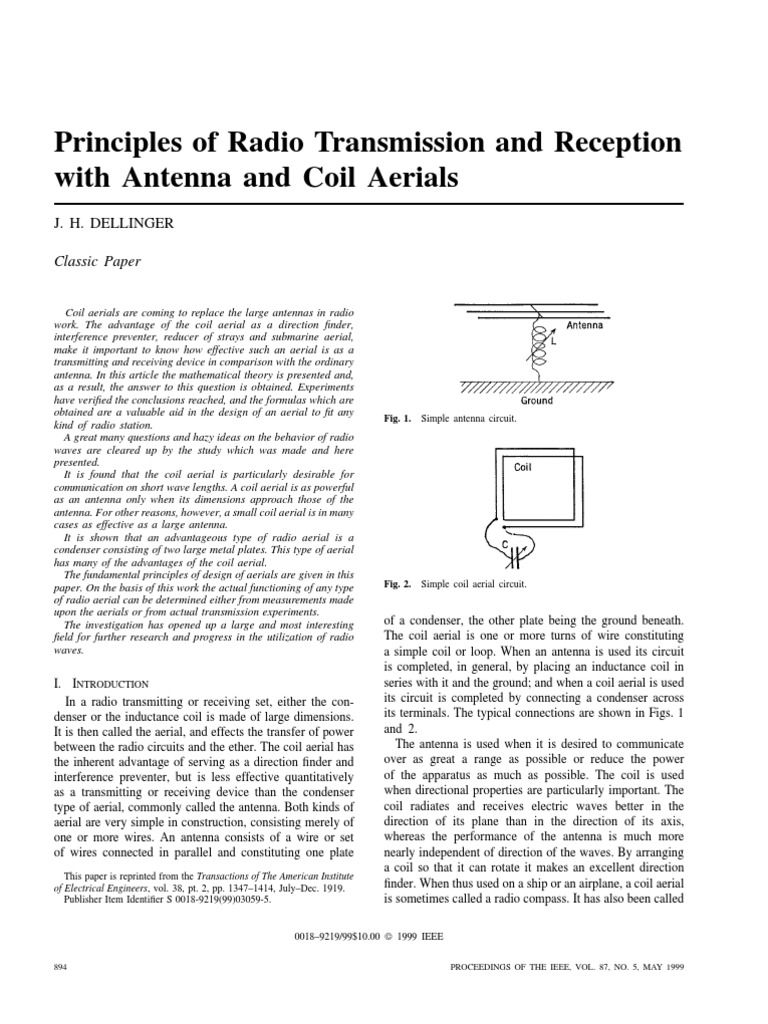 Principles of Radio Transmission and Reception With Antenna and Coil Aerials PDF