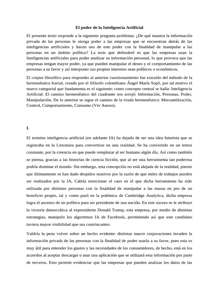 El Poder de La Inteligencia Artificial | PDF | Inteligencia artificial ...