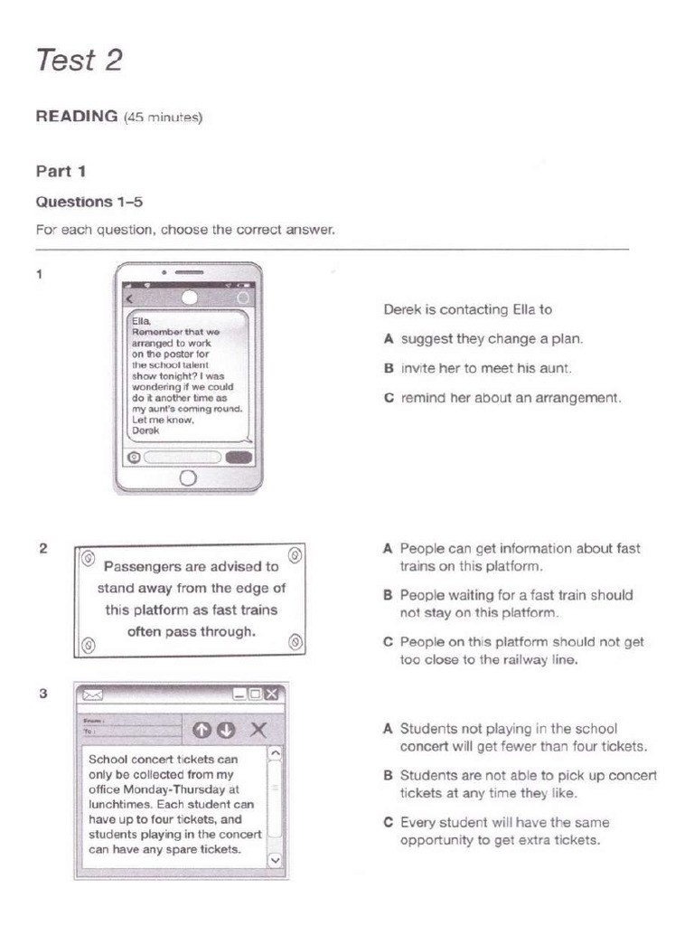 B1 Preliminary For Schools 1 Test 2 | PDF