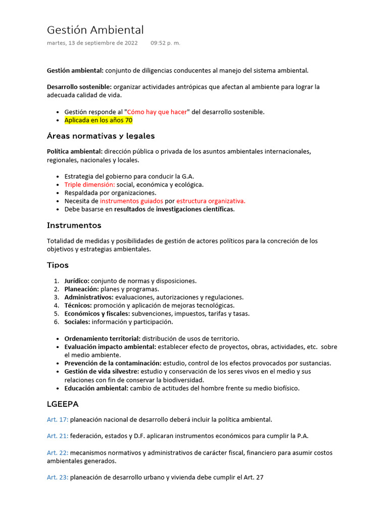 Gestión Ambiental y Desarrollo Sostenible | PDF | Entorno natural ...