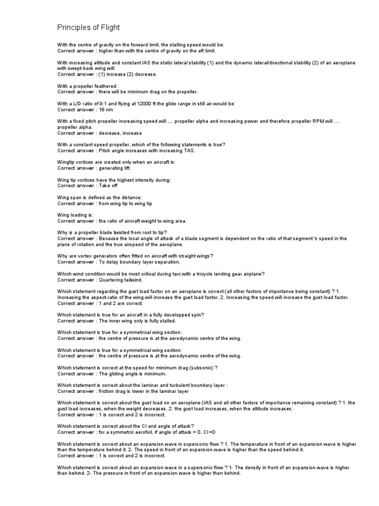 Principles Of Flight Pdf Flight Control Surfaces Drag Physics