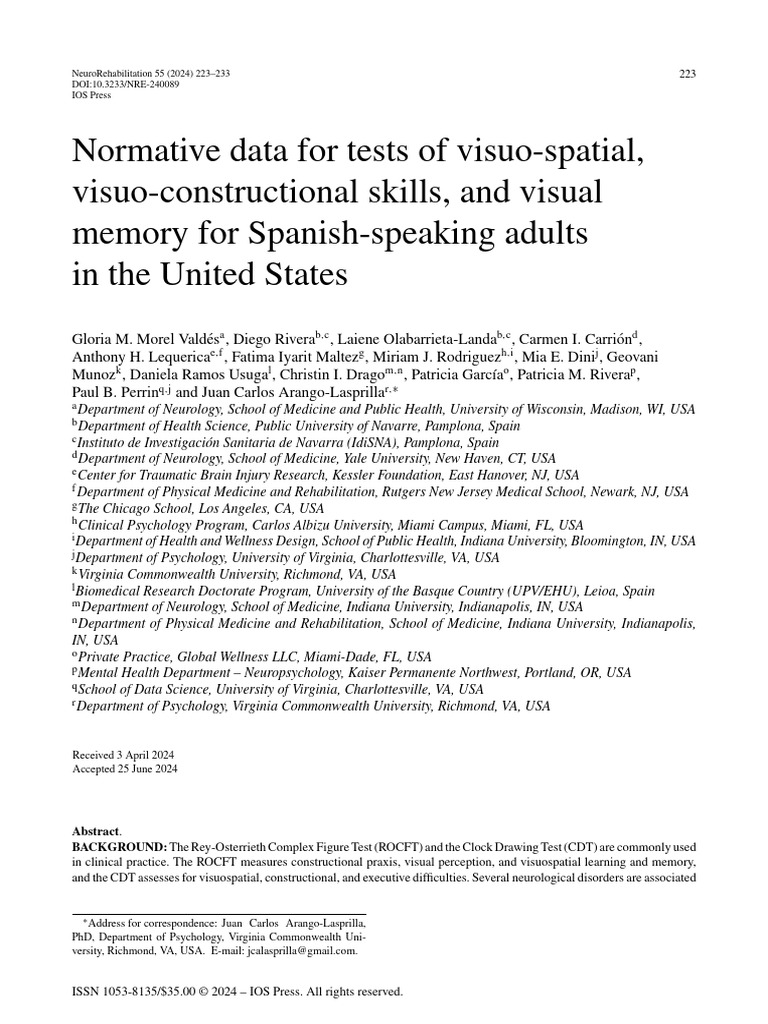 Visuospatial and Visuoconstruction | PDF | Regression Analysis | Dementia