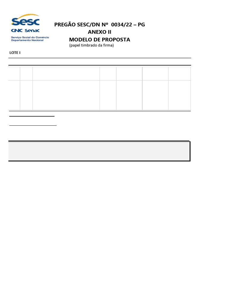Anexo+II+ +Modelo+de+Proposta | PDF