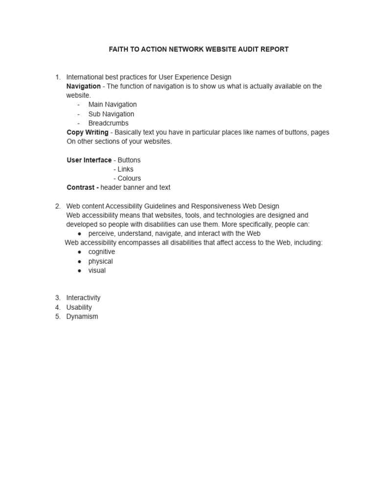 Faith to Action Network SEO Audit Report | PDF
