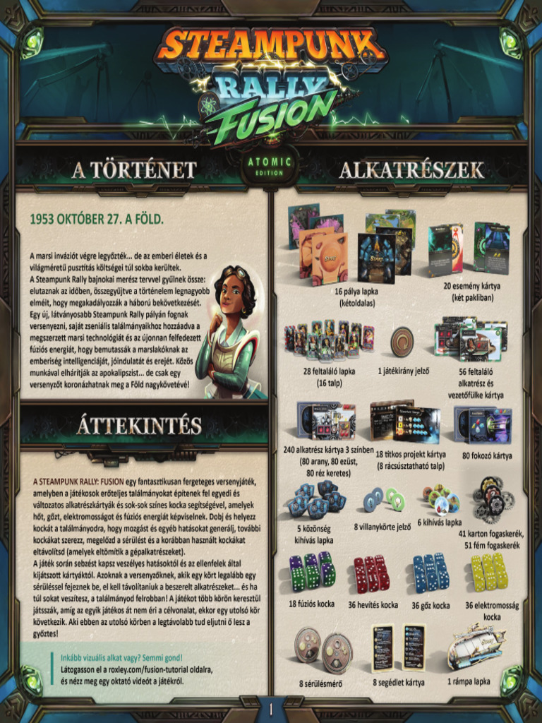 Steampunk Rally Fusion-Atomic Edition Magyar Játékszabály | PDF