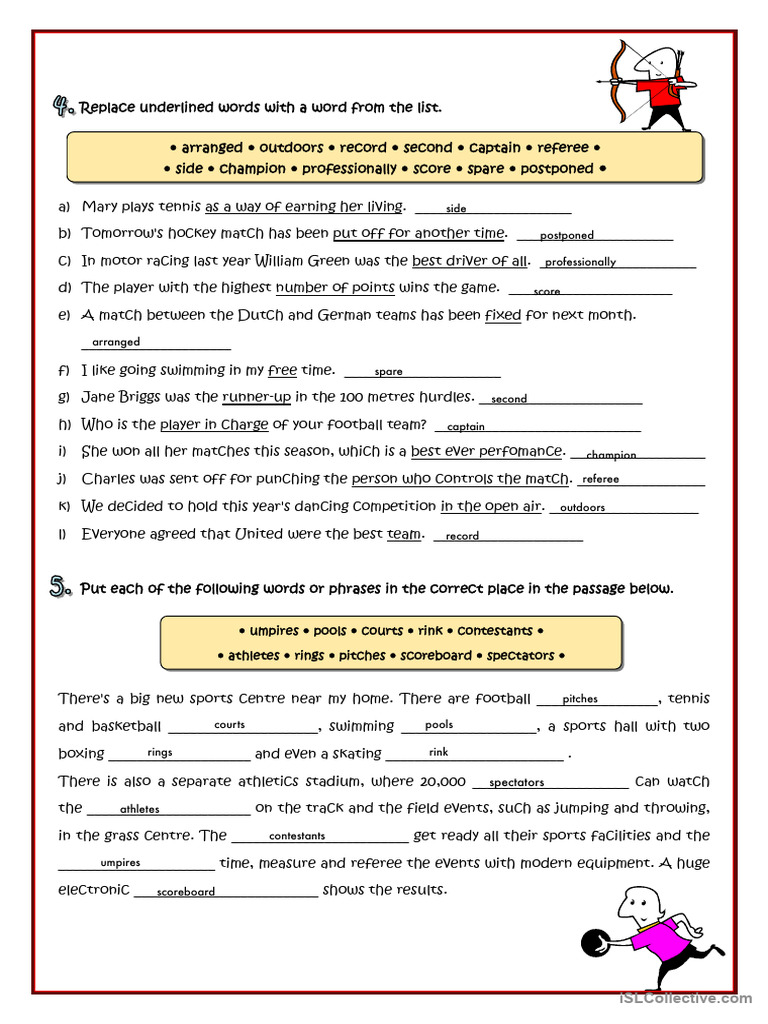 Sports Vocabulary 1 3 Pdf Referee Sports