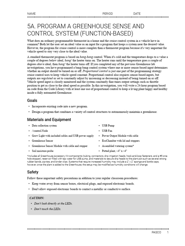 Greenhouse Control System Programming | PDF | Control Flow | Thermostat