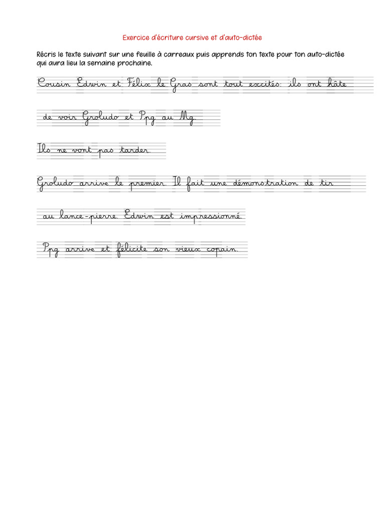 Ecriture Cursive Et Autodictée S1P2 - CE - CM | PDF