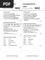 Focus 3 Unit 1 Test Odpowiedzi Grupa A I B | PDF