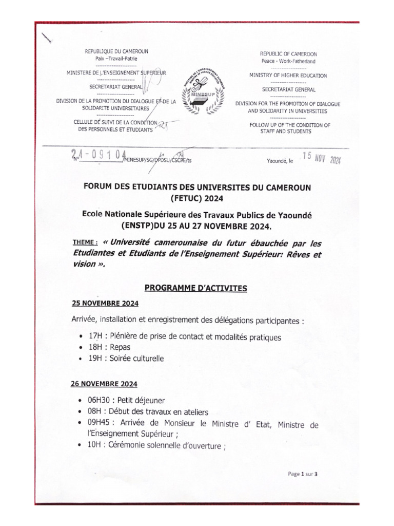 Republique Du Cameroun-1 | PDF