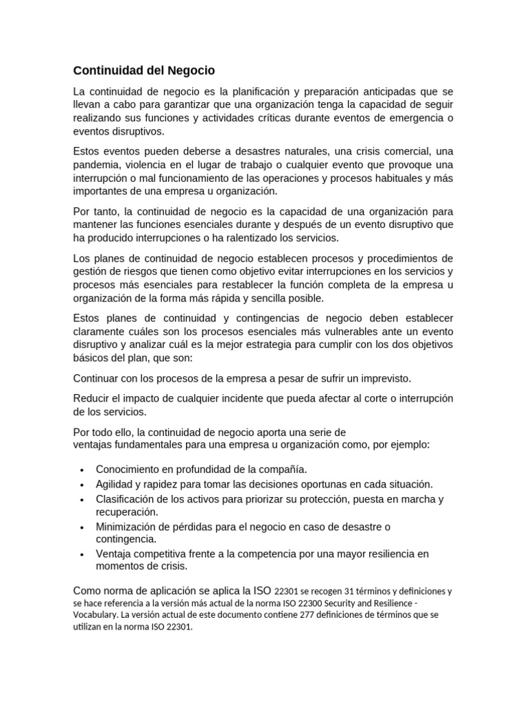 Estrategias de Continuidad de Negocio | PDF | Entorno natural | Riesgo