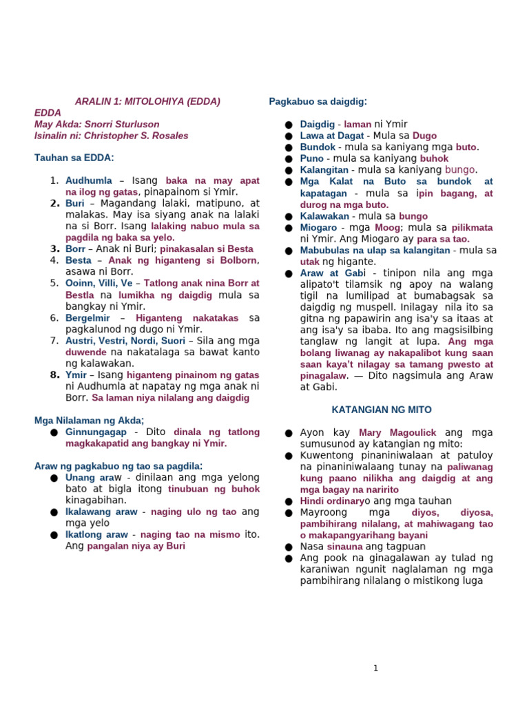 Filipino Reviewer | PDF