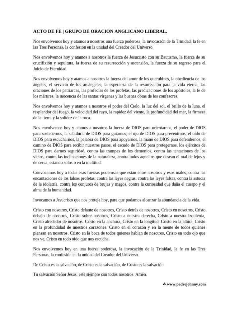 Acto de Fe Anglicano Liberal | PDF | Cristo (título) | Salvación
