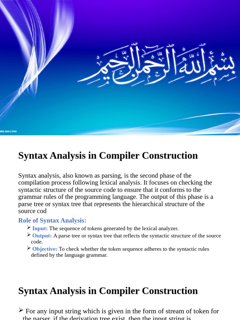 Lec 03 Syntax Analysis | PDF | Parsing | Syntax