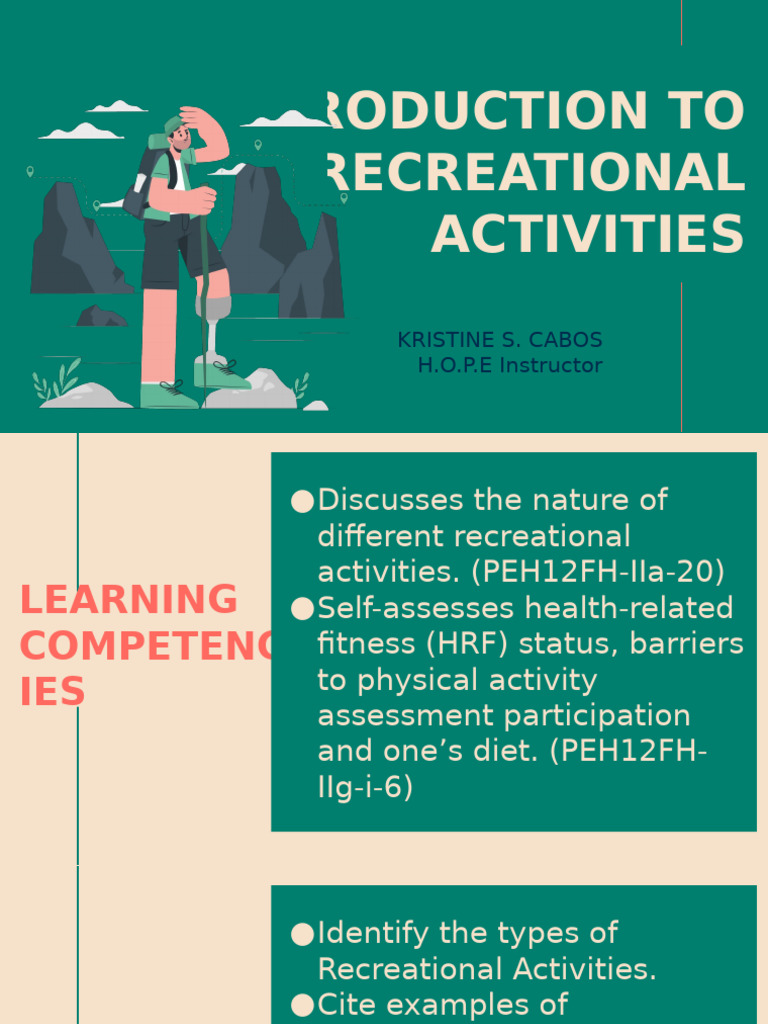 Introduction to Recreational Activities | PDF | Recreation | Psychology