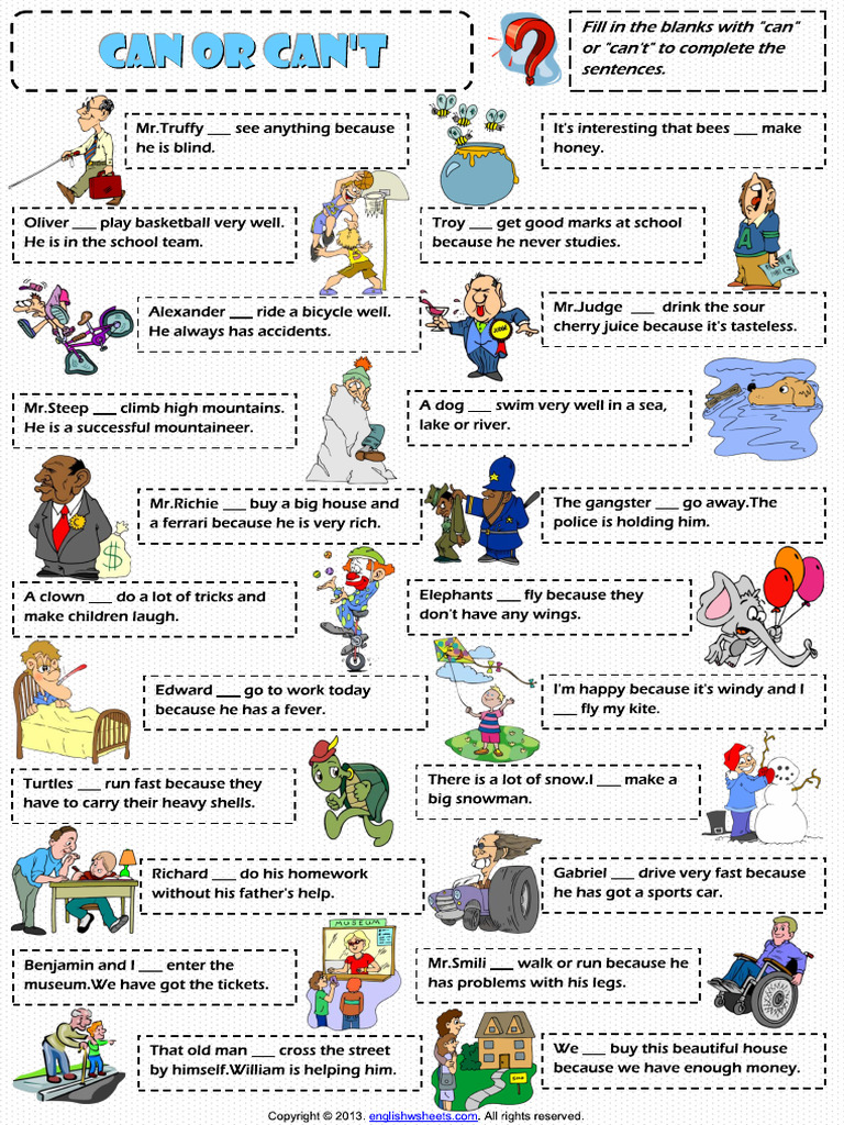 expressing inability worksheets