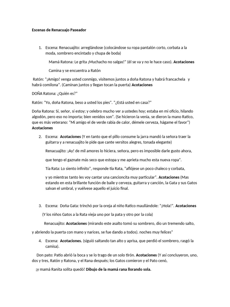 Escenas de Rin Rin Renacuajo | PDF