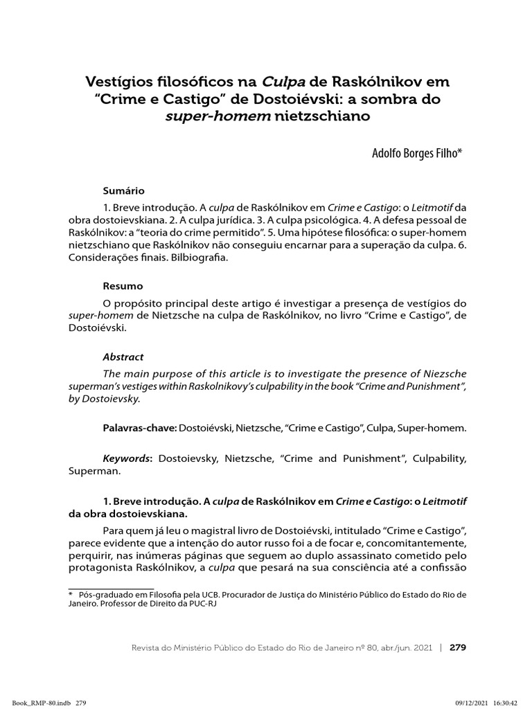 Culpa de Raskólnikov em Crime e Castigo | PDF | Crime e Castigo