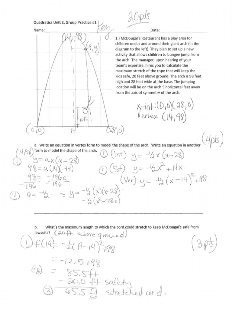 Quadratic Practice GPT KEY | PDF