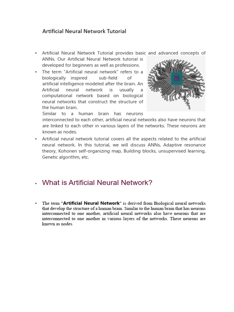 Artificial Neural Network Tutorial | PDF | Artificial Neural Network ...