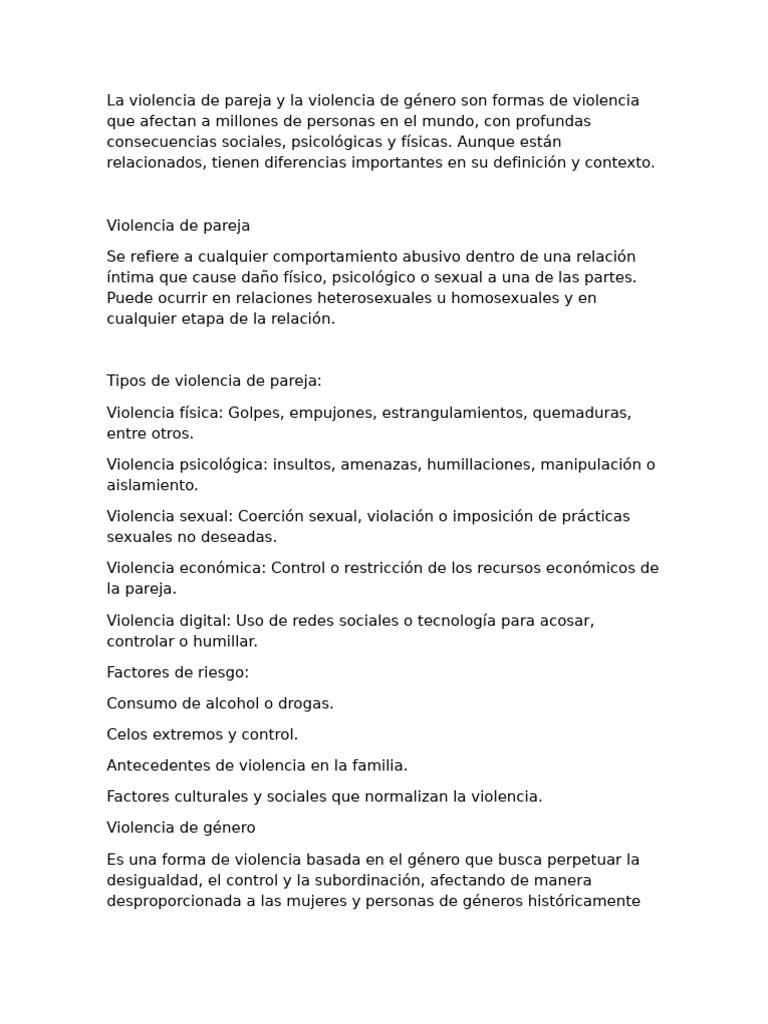 Violencia de Pareja y Género | PDF | Violencia | Violación