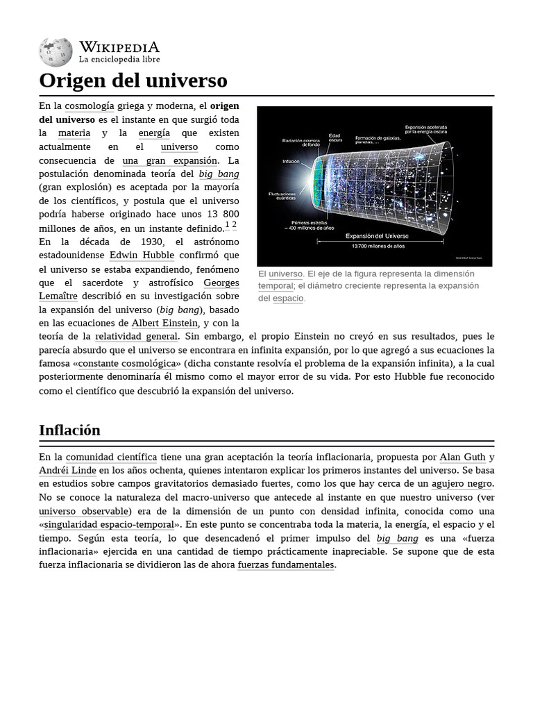 Origen del Universo y el Big Bang | PDF | Universo | Big Bang