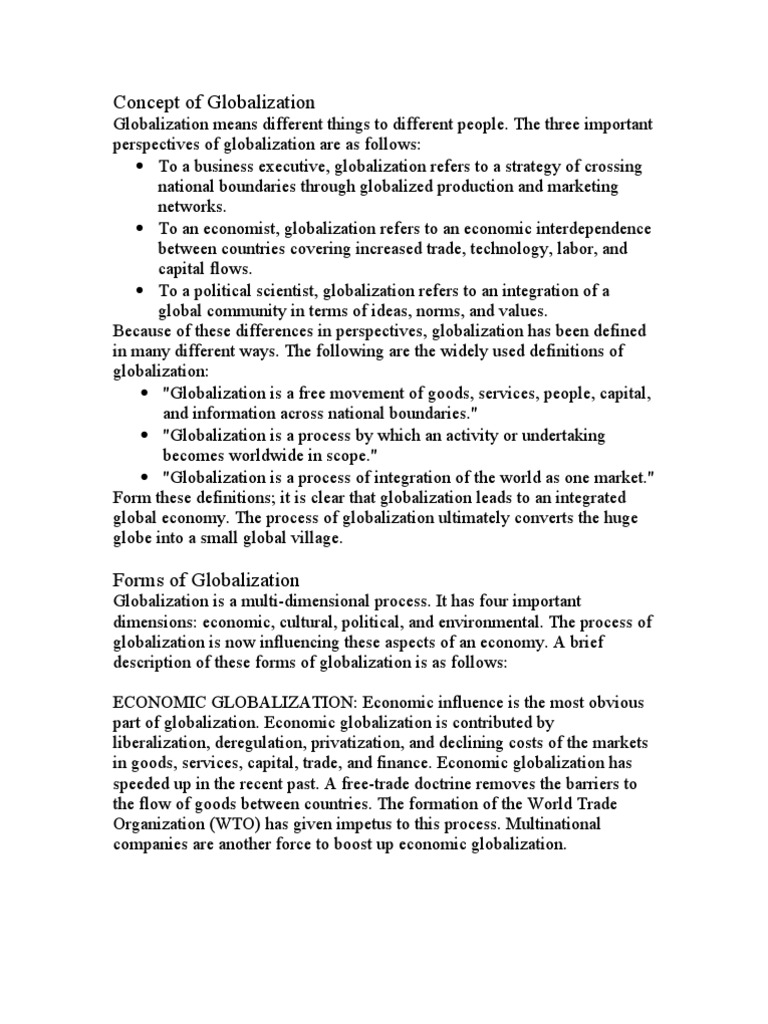 Key Concepts of Globalization Explained | PDF | International Business ...