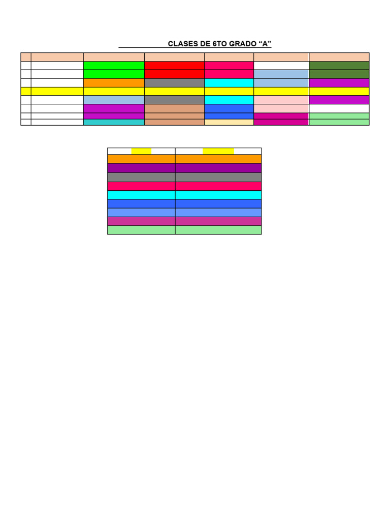 Horario de Clases de 6to Grado A | PDF