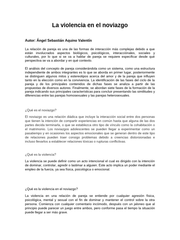 La Violencia en El Noviazgo | PDF | Violencia | Violencia doméstica