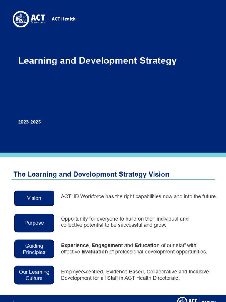 Act Health Learning Development Strategy 2023 25 Pdf Employee