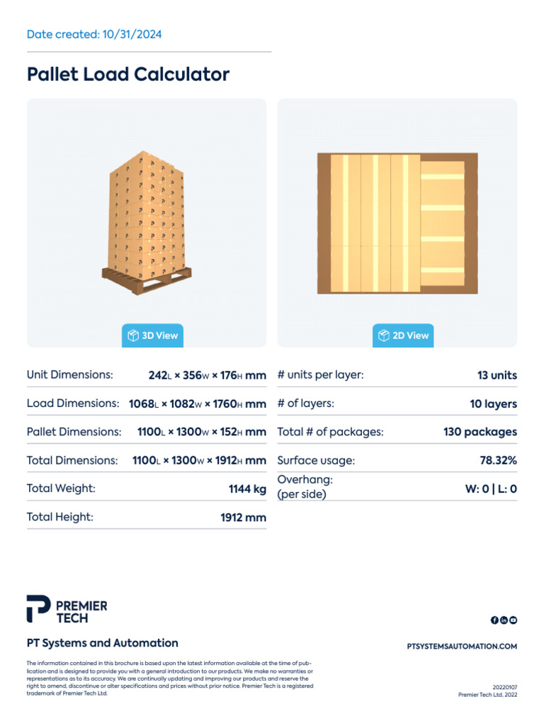 Pallet Load Calculation Overview | PDF