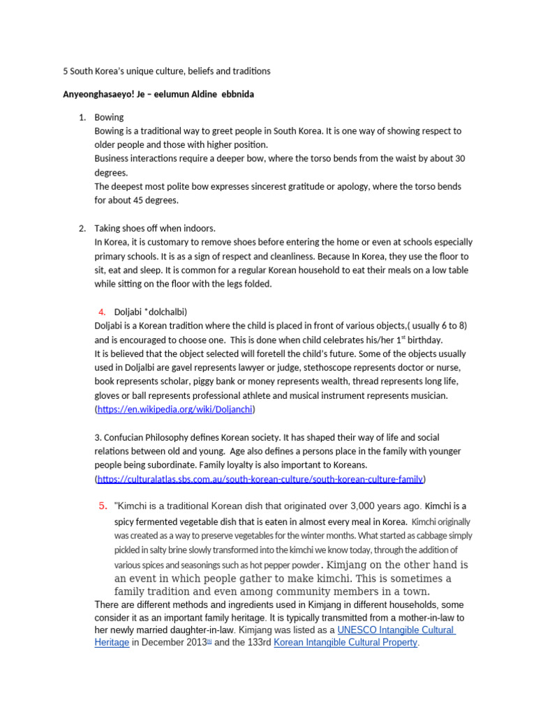 South Korea's Cultural Traditions Explained | PDF | Korean Cuisine | Korea