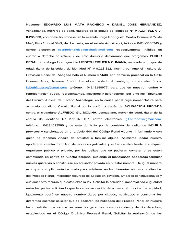 Poder Penal Querella Difamacion | PDF | Queja | Gobierno