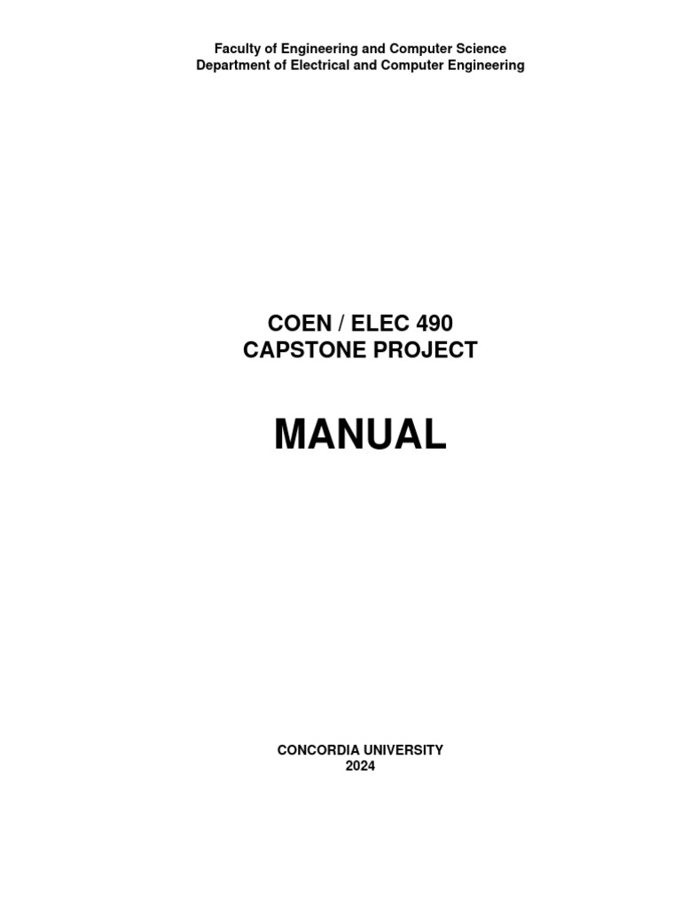 Capstone Project Manual for Engineering | PDF | Verification And ...
