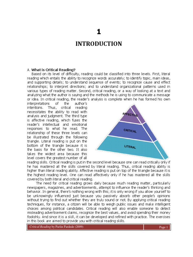 Understanding Critical Reading Skills | PDF | Reading (Process ...