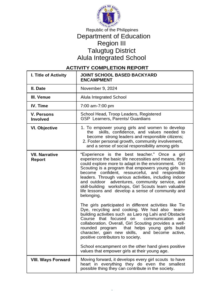 ACR Alula Integrated School Encampment | PDF