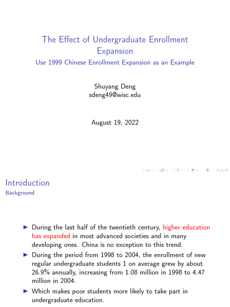 Impact of 1999 China Enrollment Expansion | PDF | China | World Politics