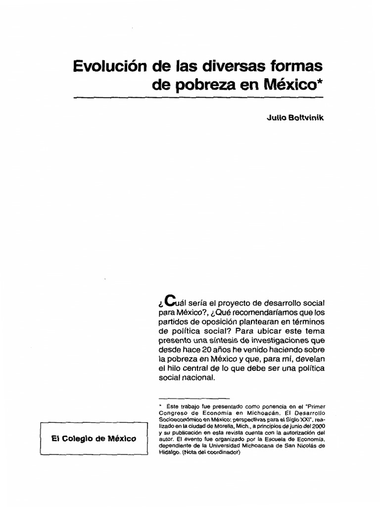 Evolución de la Pobreza en México | PDF | Pobreza | Pobreza e indigencia