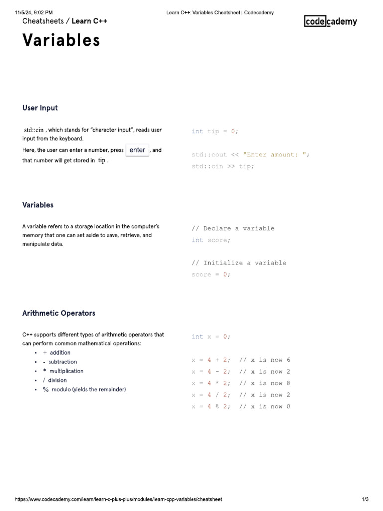 Variables | PDF