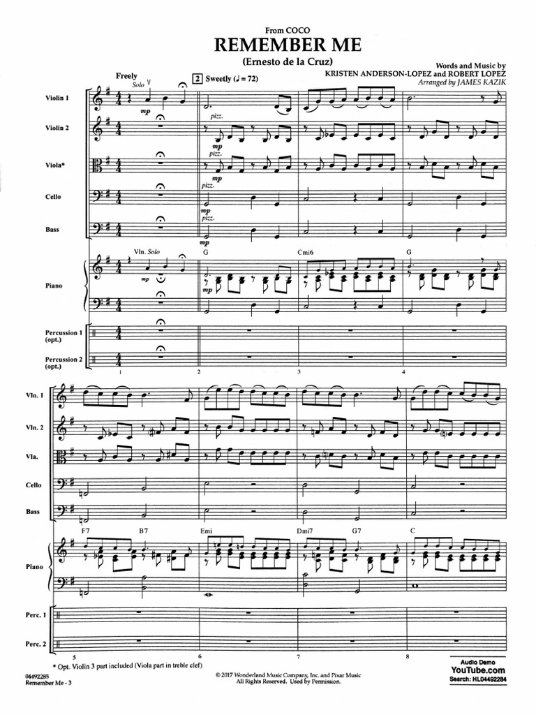 Remember Me - Score | PDF
